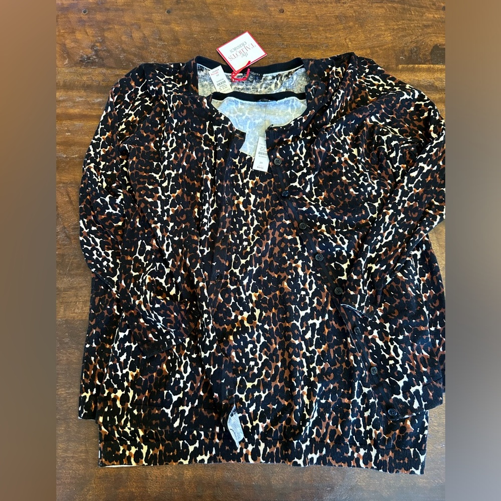 Talbots NWT lightweight print sweater set 2x